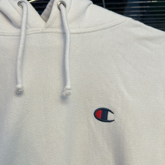 MEN CHAMPION WHITE HOODIE MEDIUM - Picture 2 of 3